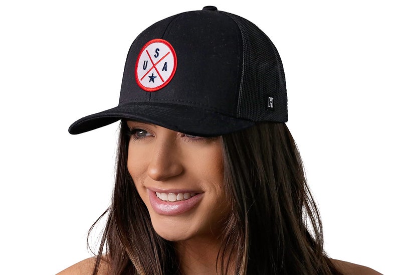 HAKA United States Black Trucker Hat â€“ R,W,B USA Mesh Snapback Cap for Men, Women & Golf, Country X Design Baseball Dad Hat - Image 4